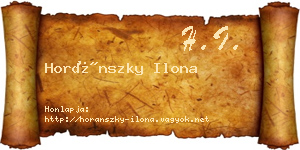 Horánszky Ilona névjegykártya